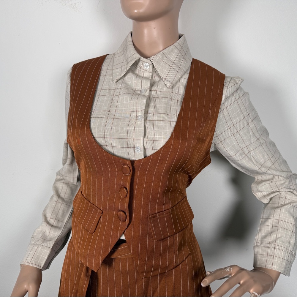 Plaid Beige Women's Top check menswear
